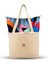 Flos Kanvas Tote Bag Omuz Çantası, Organik Keten Kumaş Kadın Omuz Çantası, Pamuk Kumaş Desenli Büzgülü Kadın Çantası, Özel Hasır Işleme Askılı Kadın Omuz Çantası 2