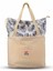 Flowers Kanvas Tote Bag Omuz Çantası, Organik Keten Kumaş Kadın Omuz Çantası, Pamuk Kumaş Desenli Büzgülü Kadın Çantası, Özel Hasır Işleme Askılı Kadın Omuz Çantası 2