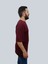 Erkek Respect Oversize Bisiklet Yaka Bordo Tişört 4