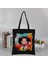 L Toda Mafalda Kawaii Karikatür Tuval Kadın Koleji Ulzzang Kore Siyah Büyük Kapasiteli Rahat Moda Omuz Çantaları (Yurt Dışından) 4