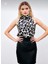 Sateen Desenli Kolsuz Bluz 4