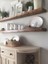 Dekoratif Ahşap 2’li Takım 60x20x4 cm (Gizli Aparatlı Raf) 1