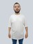 Erkek Plain Oversize Bisiklet Yaka Beyaz Tişört 3