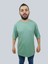 Erkek Plain Oversize Bisiklet Yaka Mint Yeşili Tişört 1