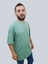 Erkek Plain Oversize Bisiklet Yaka Mint Yeşili Tişört 3