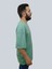 Erkek Plain Oversize Bisiklet Yaka Mint Yeşili Tişört 4