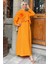 Orange Gömlek Kombinli Askılı Güllü Tesettür Elbise P-00010238 1