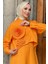 Orange Gömlek Kombinli Askılı Güllü Tesettür Elbise P-00010238 3