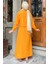Orange Gömlek Kombinli Askılı Güllü Tesettür Elbise P-00010238 4