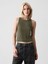 Kadın Haki Modern Fitilli Crop Halter Yaka Atlet 1