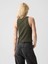 Kadın Haki Modern Fitilli Crop Halter Yaka Atlet 2