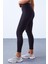 Siyah Yüksek Bel Toparlayıcı Slim Fit Dar Paça Kadın Tayt - 94568 4