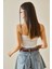 Beyaz Ince Askılı Fitilli Crop Bluz 5YXK2-48624-01 4
