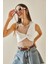 Beyaz Transparan Detaylı Crop Bluz 5YXK2-48609-01 4