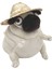 Dekorasyon Için Hasır Şapka Pug Heykelcikli Komik Animasyonlu Peluş Hayvan Oyuncak (Yurt Dışından) 3