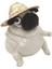 Dekorasyon Için Hasır Şapka Pug Heykelcikli Komik Animasyonlu Peluş Hayvan Oyuncak (Yurt Dışından) 5