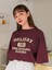 Kadın Bordo Holiday Baskılı Oversize T-Shirt 1
