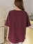 Kadın Bordo Holiday Baskılı Oversize T-Shirt 2