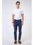 Lacivert Slim Fit 5 Cepli Pamuklu Denim Pantolon 1