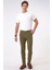 Yeşil Slim Fit Pamuklu Armürlü Chino Pantolon 1