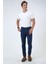 Lacivert Slim Fit Pamuklu Armürlü Chino Pantolon 1