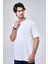 Beyaz Relaxed Fit %100 Pamuk Kısa Kollu Bisiklet Yaka Sweatshirt 2