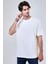 Beyaz Relaxed Fit %100 Pamuk Kısa Kollu Bisiklet Yaka Sweatshirt 3
