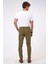Yeşil Slim Fit Pamuklu Armürlü Chino Pantolon 5