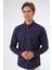 Lacivert Slim Fit %100 Pamuk Kolay Ütülenebilir Oxford Gömlek 2