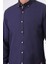 Lacivert Slim Fit %100 Pamuk Kolay Ütülenebilir Oxford Gömlek 3
