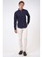 Lacivert Slim Fit %100 Pamuk Kolay Ütülenebilir Oxford Gömlek 4