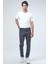 Koyu Gri Slim Fit 5 Cepli Pamuklu Denim Pantolon 1