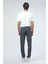 Koyu Gri Slim Fit 5 Cepli Pamuklu Denim Pantolon 3