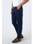 Lacivert Slim Fit 5 Cepli Pamuklu Kanvas Pantolon 4
