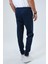 Lacivert Regular Fit Pamuklu Beli Bağlamalı Jogger Pantolon 4