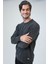 Antrasit Regular Fit Bisiklet Yaka Triko Kazak 3