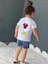 Beyaz Minnie Mouse Kanat Detaylı T-Shirt Kot Şort Takım 4