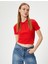 Polo Yaka Tişört Crop Slim Fit Düğmeli Kısa Kollu 1