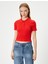 Polo Yaka Tişört Crop Slim Fit Düğmeli Kısa Kollu 3