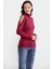 Omuz Detaylı Triko Kazak - Bordo 4