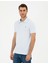 Erkek Açık Mavi Slim Fit %100 Pamuk Polo Yaka Basic Tişört 50291625-VR095 1