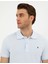 Erkek Açık Mavi Slim Fit %100 Pamuk Polo Yaka Basic Tişört 50291625-VR095 2