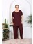 Xlmodam Kadın Büyük Beden Dantelli Likralı Pijama Takım 2