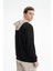 Erkek Önden Fermuar Kanguru Cepli Oversize Şardonsuz 3 İplik Kapşonlu Sweatshirt K26254626601 4