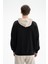 Erkek Önden Fermuar Kanguru Cepli Oversize Şardonsuz 3 İplik Kapşonlu Sweatshirt K26254626601 5