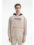 Erkek Önden Fermuar Kanguru Cepli Oversize Şardonsuz 3 İplik Kapşonlu Sweatshirt K26254626601 1