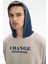 Erkek Önden Fermuar Kanguru Cepli Oversize Şardonsuz 3 İplik Kapşonlu Sweatshirt K26254626601 2