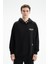 Erkek Oversize Kanguru Cepli Şardonsuz 3 İplik Kapşonlu Sweatshirt K26254626201 1