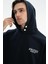 Erkek Oversize Kanguru Cepli Şardonsuz 3 İplik Kapşonlu Sweatshirt K26254626201 2
