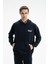 Erkek Oversize Kanguru Cepli Şardonsuz 3 İplik Kapşonlu Sweatshirt K26254626201 3